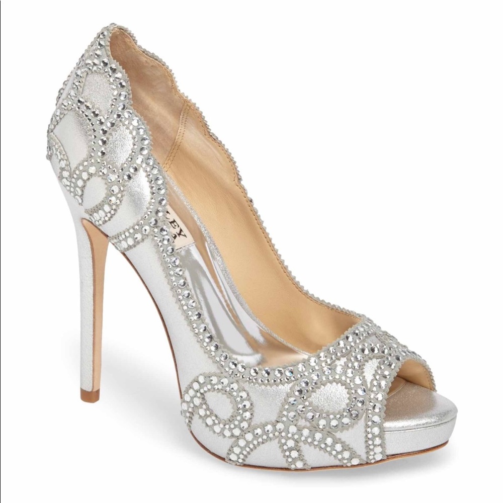 Badgley Mischka Witney Embellished Peep Toe Pump